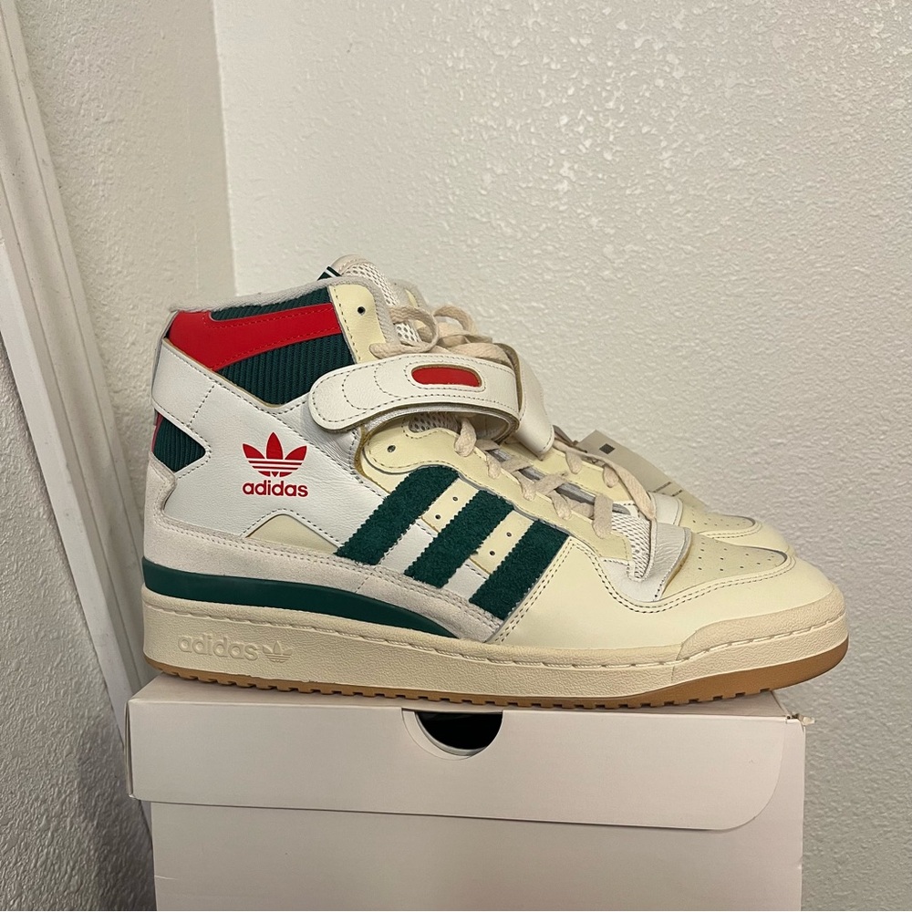 adidas Originals High-Top Sneakers - Cream, Green, Red Men’s
